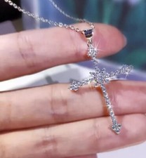 Collana a croce stellata in zirconi pieni di lusso, gioielli Per Donna 0057
