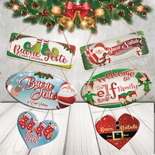 Fuori Porta Natalizio in Legno Targa Fuoriporta Personalizzato Natale da esterno