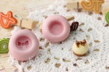 stampo in gomma per fimo cernit cupcake fiocco base e parte superiore lotto 2pz