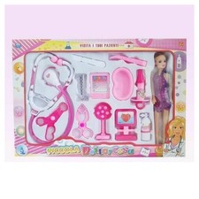 PICCOLA DOTTORESSA BAMBOLINA CON ACCESSORI DOTTORE GIOCATTOLO GIOCO BAMBINA