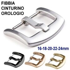 FIBBIA CINTURINO OROLOGIO ORO ARGENTO ARGENTATA NERA ROSA PESCA 16-18-20-22-24mm