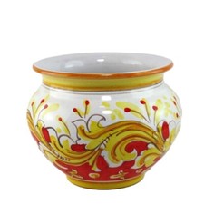 Portapiante vaso cachepot cestini fiori casa in ceramica di Caltagirone D.13 cm