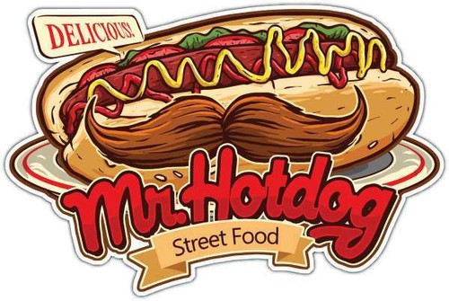 Adesivo hotdog street food - adesivo,