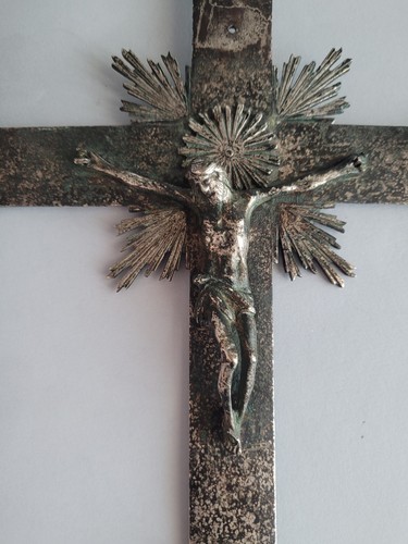 Antico crocifisso bronzo - , in