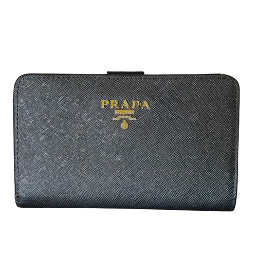 Prada portafoglio pelle bifold - portafoglio,