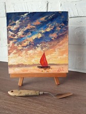 Barca a vela dipinto ad olio