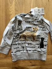 Maglione HITCH-HIKER Monnalisa cotone stampato safari bambini grigio 9 mesi