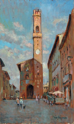 Dipinto olio siena montalcino - dipinto,