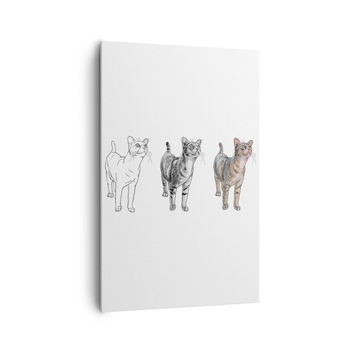 Quadro tela 80x120cm gatti - su,