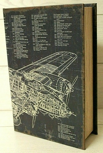Scatola libro aereo legno - libro,