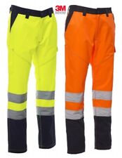 Taglie Forti Uomo Pantalone Alta Visibilità Over Size Bande Riflettenti S - 7XL