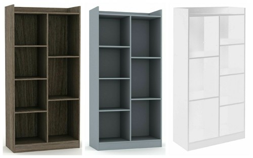 Libreria legno alta cubi - 7,