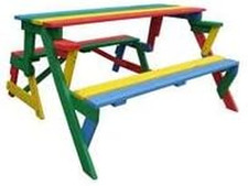 687 - Panchina Da Picnic per Bambini, 2 in 1, Multicolore