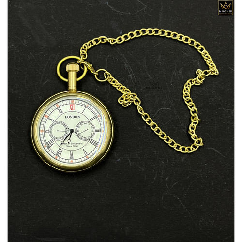 Brass pocket watch with - 2",