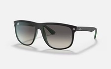 Nuovi occhiali da sole Ray-Ban Boyfriend RB4147 grigio sfumato montatura nera lenti 60 mm