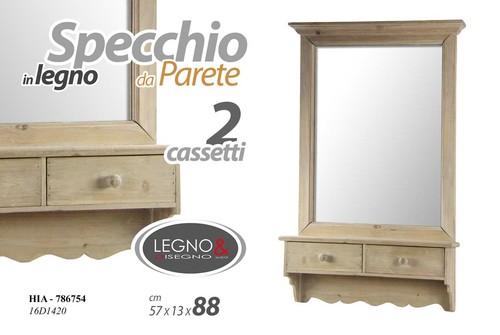 Specchio rettangolare legno - specchio,