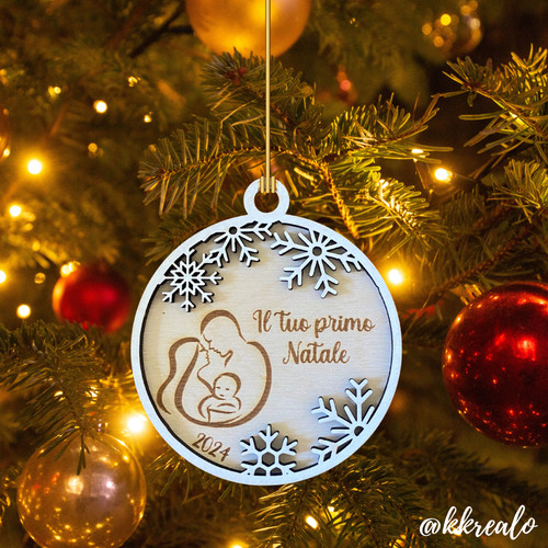 Pallina natale legno - pallina, di
