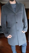Cappotto uomo elegante color grigio scuro taglia 48 con tasche esterne 