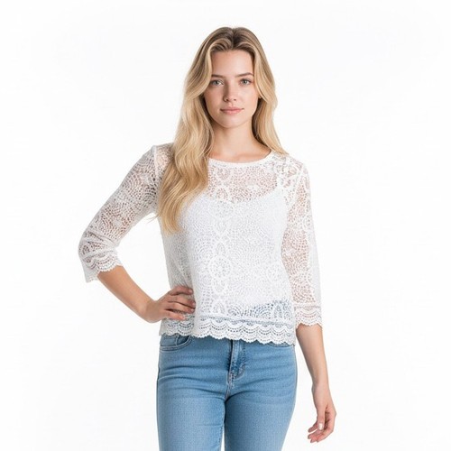 Top pizzo all uncinetto - in, all'uncinetto