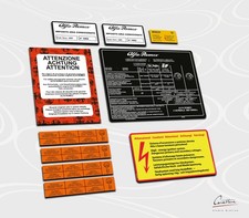 KIT ADESIVI per VANO MOTORE ALFA ROMEO 75 seconda serie | 10 adesivi