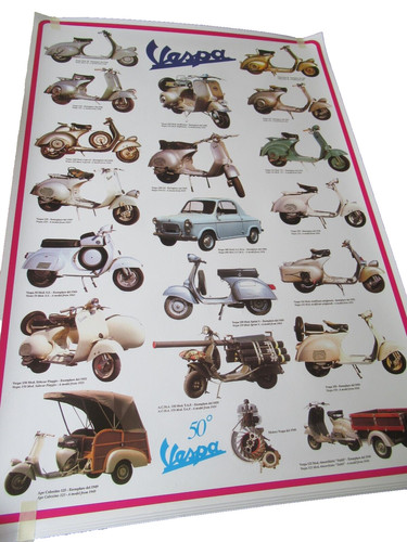 Poster vespa epoca anni - poster, d'epoca