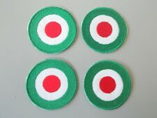 PATCH COCCARDA ITALIA PZ 4 RICAMATE ESTERNO VERDE TERMOADESIVE DIAM 4,5 CM