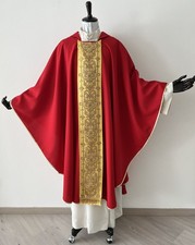 Casula rossa con stolone rimovibile Kasel Chasuble Ornat