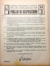 dc PNF disposizioni1942 FIRENZE L'AQUILA FERRARA PONTE FELCINO RAVASIO BARBERINI