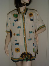 CAMICIA CAMICETTA BLUSA DONNA FANTASIA MARINA LEGGI LE MISURE TAGLIE FORTI