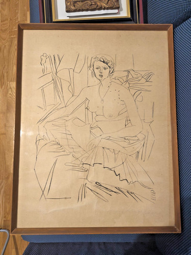 Litografia nudo di - di, donna