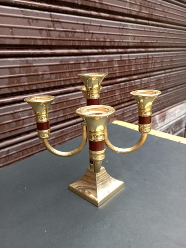 Portacandele ottone legno - portacandele,