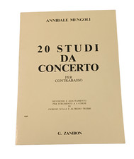 Mengoli 20 Studi da Concerto per Contrabbasso a 4 Corde Spartiti Linea Melodica