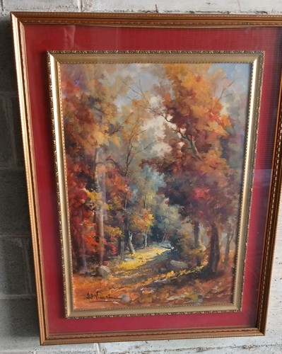 Dipinto olio tela bosco - dipinto,