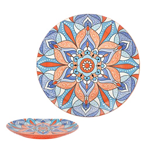 Orange tuscany ceramic plate - orange,