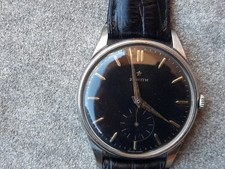 ZENITH MANUALE ANNI 50 Cal. 126.6 CASSA IN ACCIAIO JUMBO 37,5 mm. QUADRANTE NERO