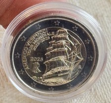 Moneta 2 EURO 2025 TOUR MONDIALE DELLA NAVE AMERIGO VESPUCCI FDC CAPSULA