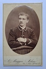 MILANO antica foto fotografia albumina d'epoca ritratto militare CAB Muggia