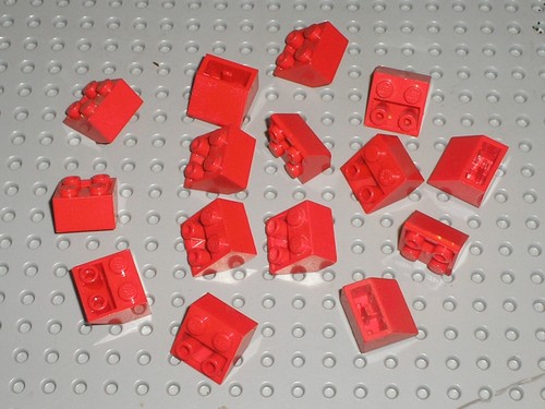 Pieces lego red slope brick - pieces,