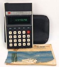Calcolatrice 8 cifre vintage anni 70 Sharp ELSI MATE EL-8131 con custodia e manuale originali