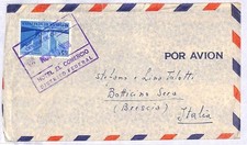 ai2988 - VENEZUELA - Storia Postale - COPERTINA POSTA AEREA per Italia 1956 Hotel Francobollo