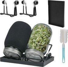 Germogliatore per Semi Manuale 2x barattoli da 1 litro alfaalfa fagioli mung