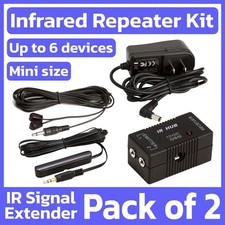 Confezione 2 Prolunga Infrarossi Kit Compatto Telecomando IR Ripetitore Emettitore Ricevitore