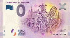 0€ ZERO EURO SOUVENIR BANCONOTA UFFICIALE ITALIA 2019 - CARNEVALE DI VENEZIA
