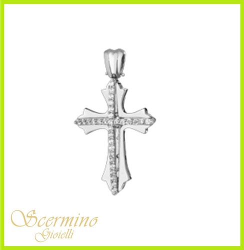 Pendente croce uomo oro bianco - oro,