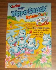 Rara Pubblicità Ferrero Kinder Happy Hippo Snack HAPPY HIPPO GIOCHI PARTY 1999