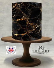 Edible Marble Black and Gold