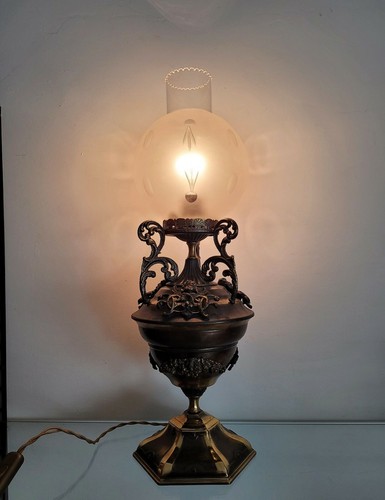 Lampada vetro ottone - , filo