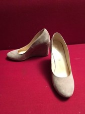 Scarpe decoltè con zeppa - scamosciate - Color Tortora - Numero 37.