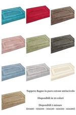 Tappeto bagno PHP in puro cotone con antiscivolo Geco Grip Art. SIRIO