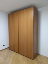 Armadio in legno 4 ante, camera da letto, marrone chiaro, 190x260 cm